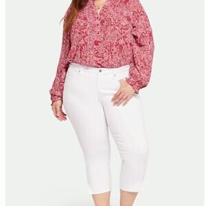 Nwt-Nydj Plus -Chloe Capri Colored Jeans, Optic White-22W